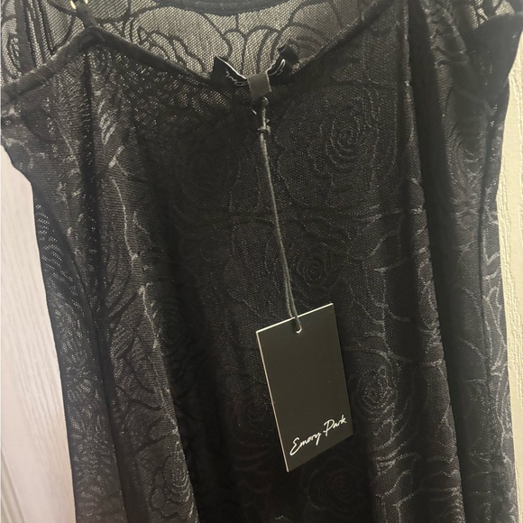 Tropic Corpse Shop Baby Rose Sheer Black Maxi Dress - Picture 6 of 9